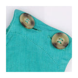 Sleeveless Top Jade Green V-Neck Button Shoulder P