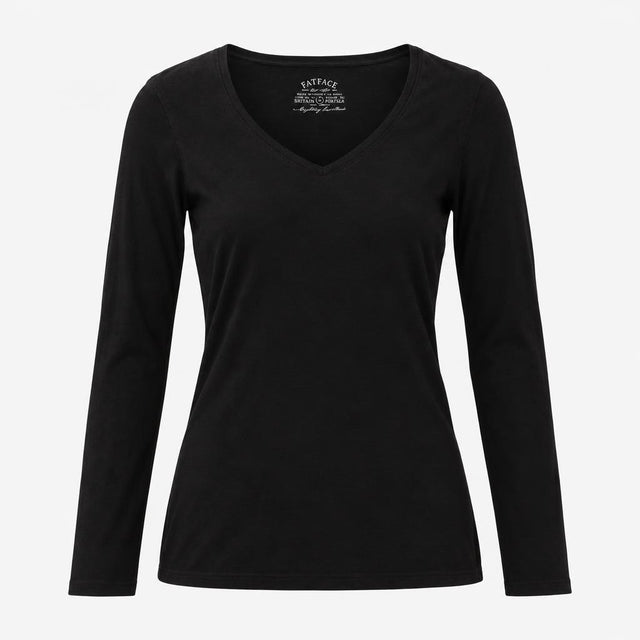 Black Tee V neck Plain