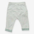 Leggings green and white striped