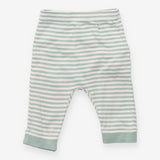 Leggings green and white striped