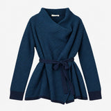 Maternity&Nursing Cardigan Chunky Knit Belted Teal
