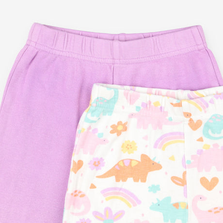 2 pack Pyjama Bottoms purple and white with dino r