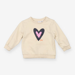 Jersey Sweater Cream I <3 You with Hearts