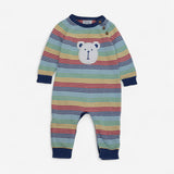 Romper Knit Bear Stripe with Teddy