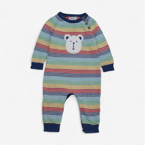 Romper Knit Bear Stripe with Teddy