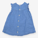 Blue frill sleeve dress