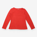 Long Sleeve Top Red Organic Cotton Easel Jersey