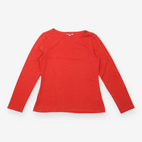 Long Sleeve Top Red Organic Cotton Easel Jersey