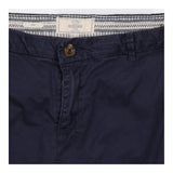 Chino Trousers in Navy Stretch Cotton with Slim Le
