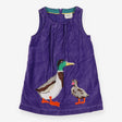 Pinafore dress purple mallards velour 