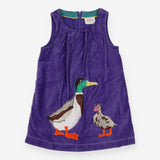 Pinafore dress purple mallards velour 