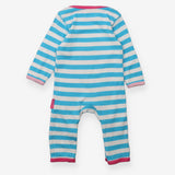 Sleepsuit large blue white stripe icecream