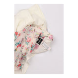 Midi Pleated Skirt Ecru and Pink Floral