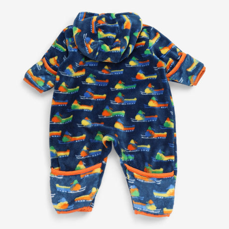 Pramsuit Fleece Blue Ski Bikes with Orange Zip