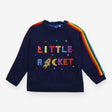 T-Shirt Long Sleeve Navy Little Rocket Rainbow Str