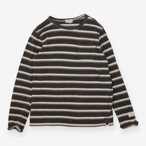 T-shirt Long Sleeve Green and Cream Stripe