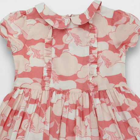 Dress pink collar with unicorn