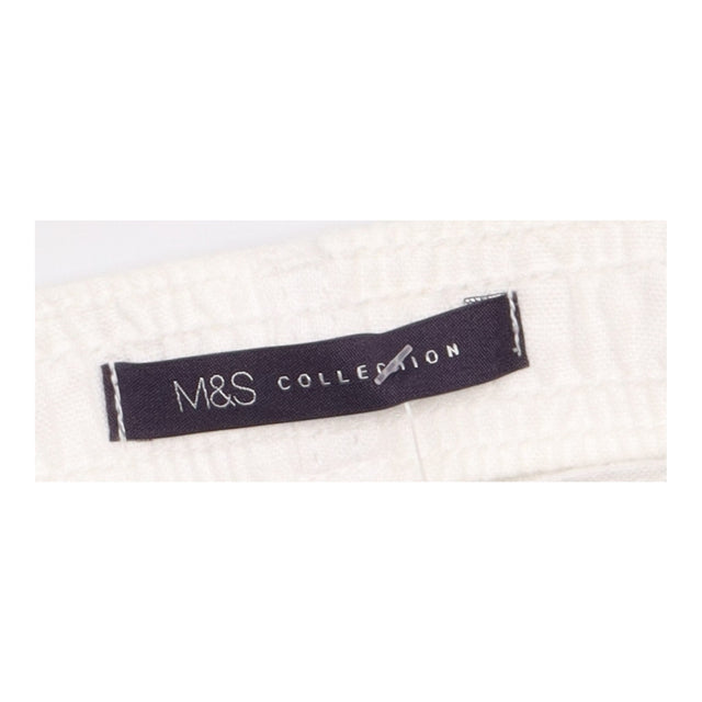 Trousers White Linen Wide Leg Belted