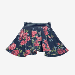 Rose print sparkle waistband skirt