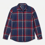 Navy and Red Check Relaxed-Fit Shirt