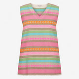 Dress Rosebud Rose and Rose Geometric Embroidered 