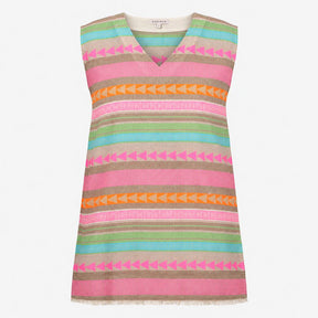 Dress Rosebud Rose and Rose Geometric Embroidered 