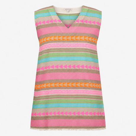Dress Rosebud Rose and Rose Geometric Embroidered 