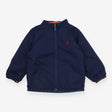 Reversible coat navy and colorful stripe