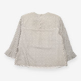 Cream & Black Ruffle Blouse