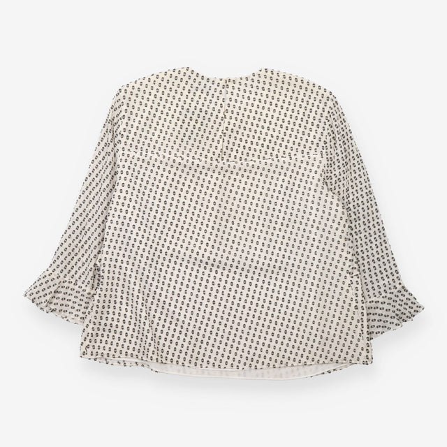 Cream & Black Ruffle Blouse