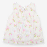 White tunic with pink tulips