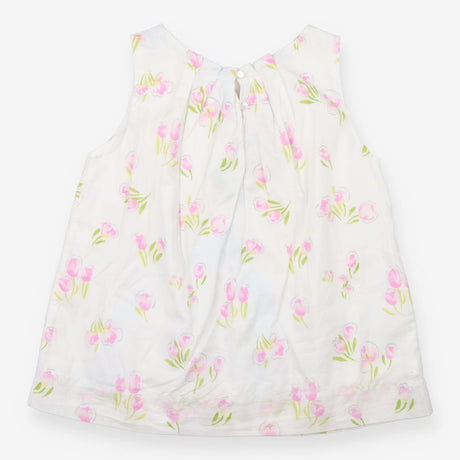 White tunic with pink tulips