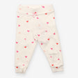 Leggings white with pink hearts
