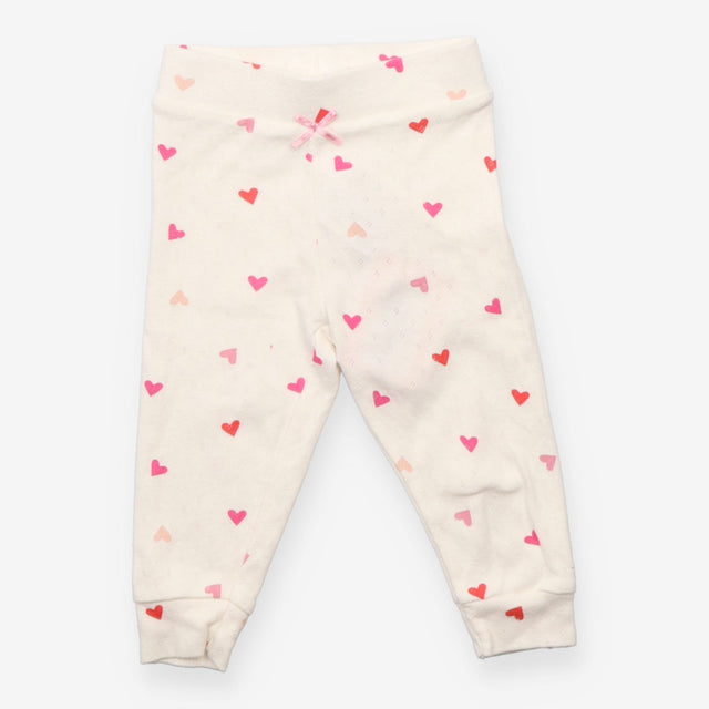 Leggings white with pink hearts