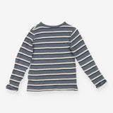 T-Shirt Long Sleeve Grey Striped with Pocket