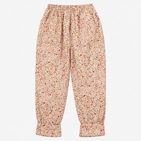 100% Cotton Vintage Floral Elastic Waist Trousers 