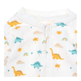 Sleepsuit white with dinos and rainbows