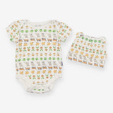 White Cats & Birds Bodysuit + Hat