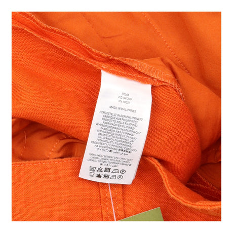 Trousers Linen Wide Leg High Waist Orange Petite