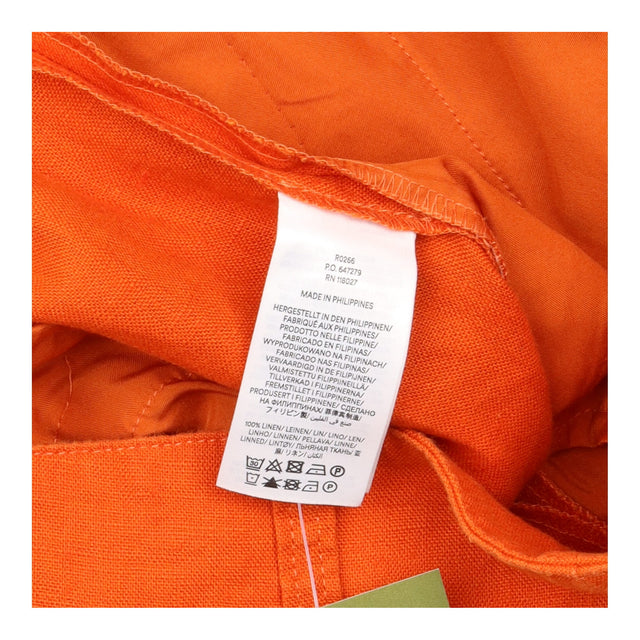 Trousers Linen Wide Leg High Waist Orange Petite