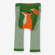 Green Stripe Fox Knitted Leggings