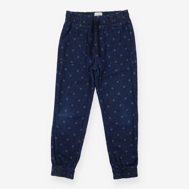 Pull on Cuffed Jean with Flowers