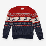 Red and Blue Reindeer Knit sweater