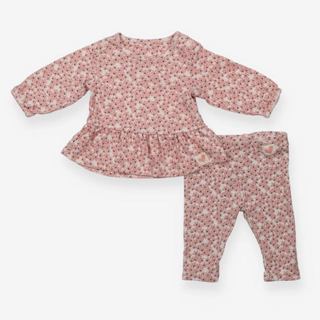 Outfit Pink Floral Tunic and Leggings with Heart P