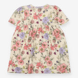 Dress SS jersey cream large flowers