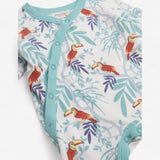 Sleepsuit & Hat Blue Parrot Print 