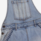 Dungarees shortie denim blue white floral lining