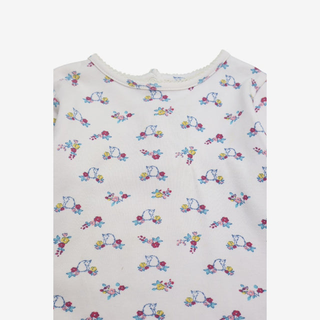 T-shirt LS White with Hedgehogs
