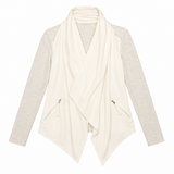 Ivory Waterfall Open Front Drape Cardigan