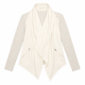 Ivory Waterfall Open Front Drape Cardigan